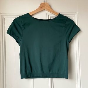 Free People Green Cropped T-shirt